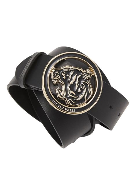 Cintura in pelle con placca logo JUST CAVALLI | Cinture | S07TP0256 PR227900